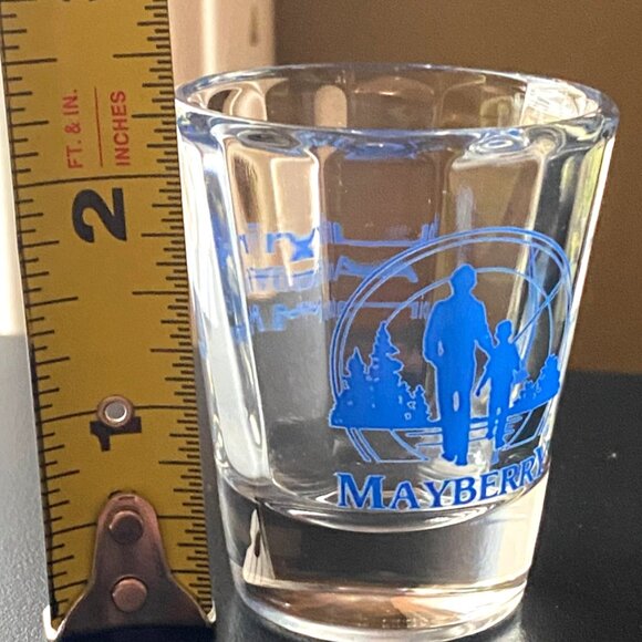 Vintage Andy Griffith Mayberry Mount Airy NC Clear Ribbed In Shot Glass Souvenir - Picture 7 of 7